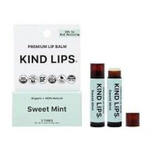 2- Kind Lips Sweet Mint Gluten Grain Chemical Free NWT